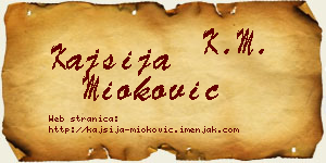 Kajsija Mioković vizit kartica